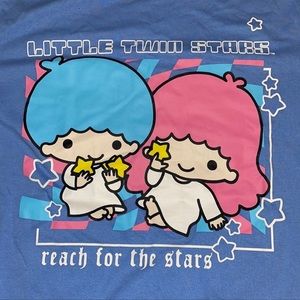 ⭐️ Adorable Colorful Pastel Sanrio Little Star Twins Hello Kitty NWT T-Shirt ⭐️